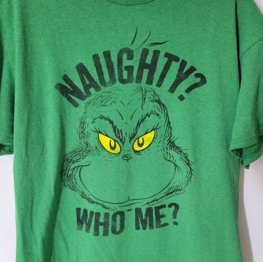 Naughty by nature Grinch upcycled flannel/tee combo - Picture 1 of 7